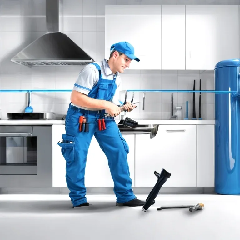 Técnico de plomería realizando diagnóstico en vivienda